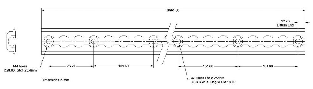 Simple Low Height Rails Low Profile Rail M8 - Koller Engineering Ltd